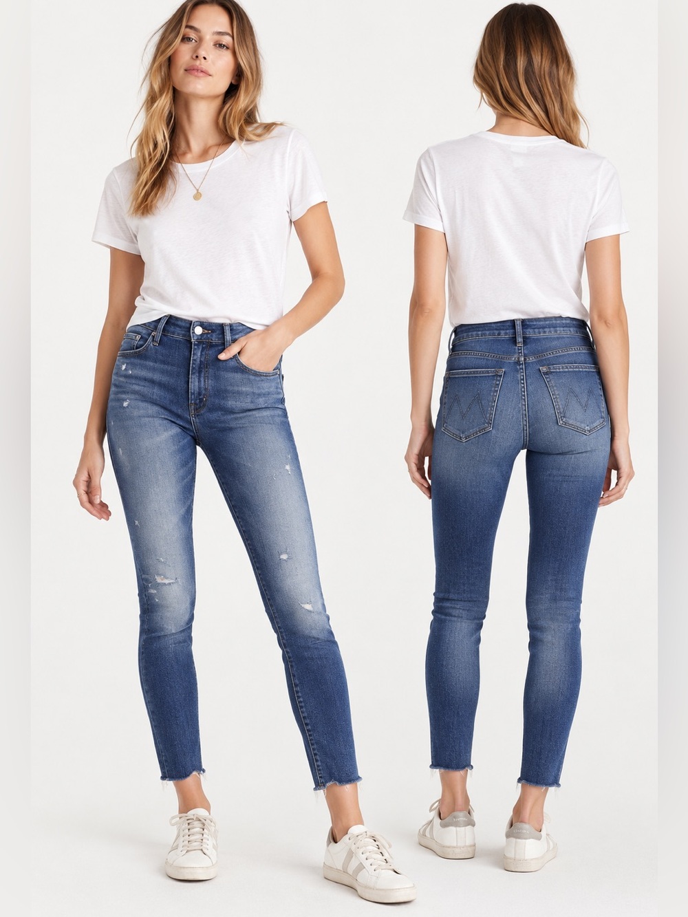 MOTHER Denim Looker Ankle Chew Jeans in Breaking the Law Size 25